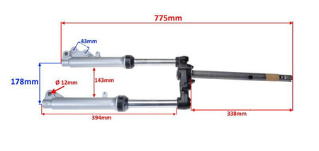 Amortyzator przód z półką widelca do Tgb