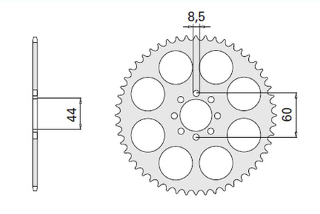 Zębatka tylna 4461 52 yamaha dt 50r 99-02 (2078-52) (jtr1832.52)