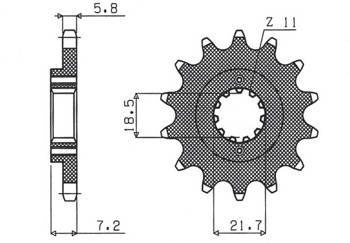 Zębatka przednia 2067 13 honda cbf 250, xr 250r (jtf1321.13) (łańc. 520) (206713jt)