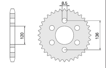 Zębatka tylna 859 39 (846-39) (jtr846.39) yamaha fzs 600 fazer 96-03