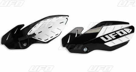 Osłony rąk (handbary) flame ktm sx 125 '14-'15, exc 125 '14-'16, kolor czarny/biały (z mocowaniami)