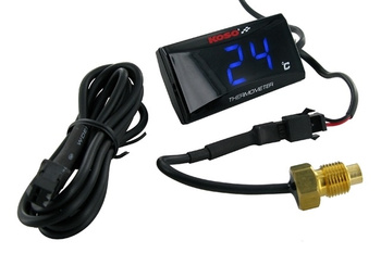 Koso wodoodporny wskaźnik temperatury (termometr) silnika super slim kolor wyświetlacza niebieski (el)