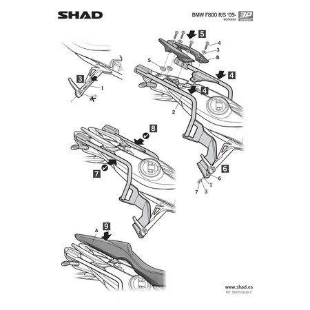 Stelaż do kufrów bocznych Shad 3P do BMW F800-R