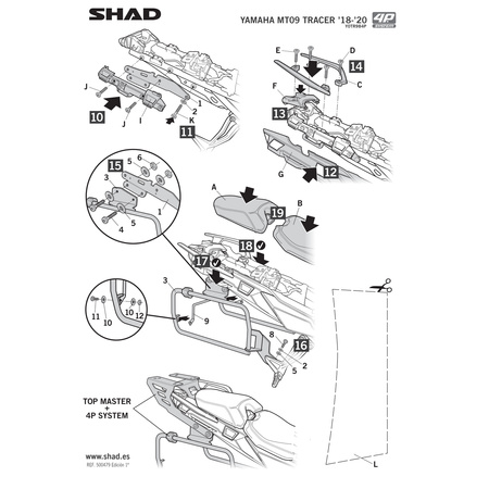 Stelaż do kufrów bocznych Shad 4P Terra do Yamaha Tracer 900 / GT