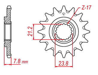 Zębatka przednia 2320 13 honda crf 250r '18-'21 (jtf1344.13)* (łańc. 520)