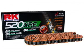 ŁAŃCUCH NAPĘDOWY DD520XRE-120 (XW-RING) ZAKUWKA (CLF) W ZESTAWIE KOLOR POMARAŃCZOWY (POJEMNOŚĆ: DO 800 CCM) (36,5 KN)