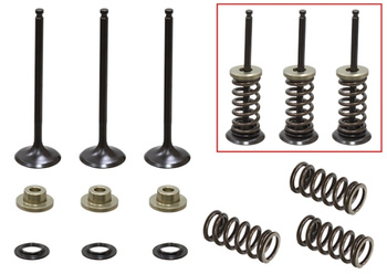 ZAWORY SSĄCE (KOMPLET 2 SZT. ZAWORÓW ZE SPRĘŻYNAMI I PODKŁADKAMI) YAMAHA WR 250 F (WRF 250) '01-'13 STALOWE (XU-09519I,XU-09522I) (23X3,99X78,6MM) (23x3,98x80,1MM)