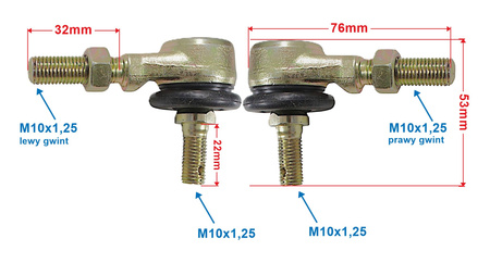 Końcówki Drążka Kierowniczego Power Force Atv Kpl. 2 Szt 150/200/250