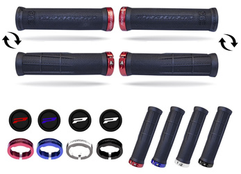 Manetki pg995 atv / jet ski / mtb (22+22mm, dł. 120mm) kolor czarny z niebieską blokadą lock-on (995-356)