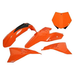 Komplet plastików ktm sx 85 '13-17 kolor oem '13-'14 (pomarańczowy/biały) (kt514e999)