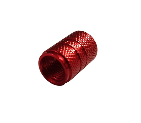 Nakrętki wentyla czerwone aluminiowe