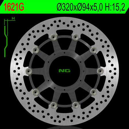 Tarcza hamulcowa przód honda cbr 1000rr 09-16 (abs) srodaluminiowy (320x94x5,0mm) (6x6,5mm) - zastępuje ng1283
