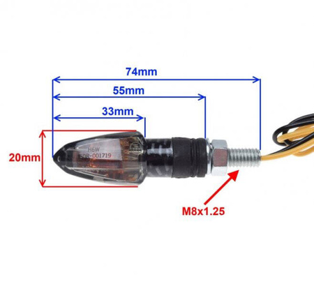 Kierunkowskaz motocyklowy żarówka 12V Homologacja