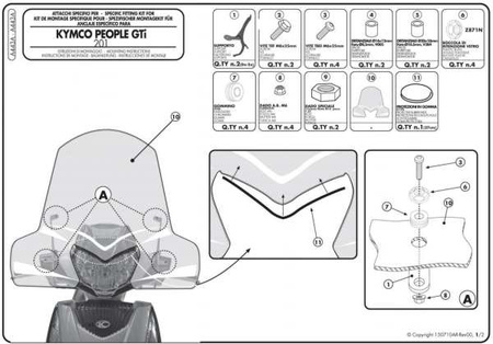 Mocowanie szyby kymco people gti 125-300 (10-11)