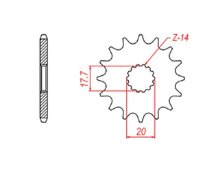 ZĘBATKA PRZEDNIA 440 13 YAMAHA YZ 125 '87-'04 (JTF564.13) (ŁAŃC. 520)