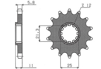 Zębatka przednia 727 15 husqvarna cr/wr/tc/te 125/250/300/310/410/510/610 (jtf824.15) (łańc. 520) (72715jt)
