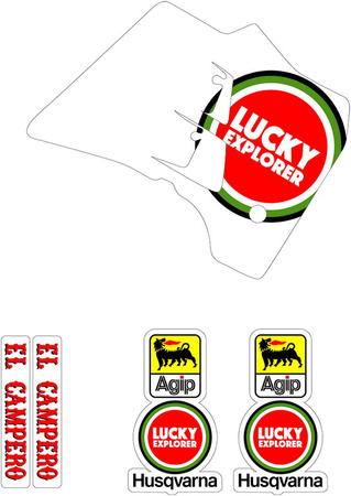 Komplet naklejek (oklein) husqvarna cr/wr '91-'94, replica team ch racing husqvarna '93 kolor biały/czerwony