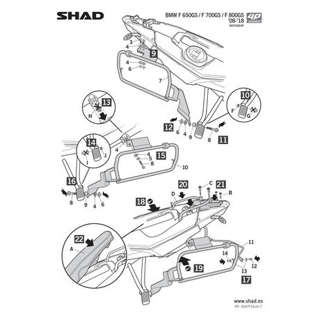 Stelaż do kufrów bocznych Shad 4P Terra do BMW F650GS