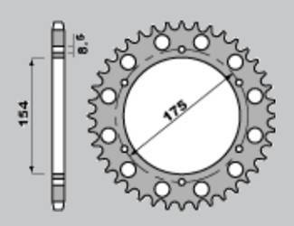 Zębatka tylna 258 43 honda vfr750 90-02, vfr800 98-01