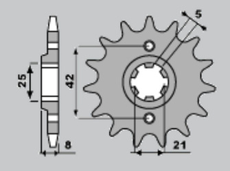 Zębatka przednia 575 14 yamaha xt 600 '83-'86 (-1) (jtf575.14)