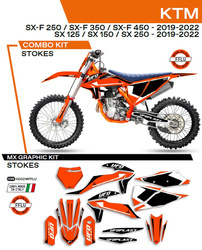 Komplet naklejek (oklein) ktm sx/sxf 125/150/250/350/450 '19-'22 stokekolor pomarańczowy neon