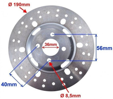 Tarcza hamulca tył ATV 200 190mm