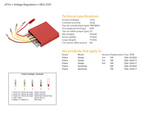 Dze regulator napięcia polaris sportsman 600/700 04-, ranger 500 '04