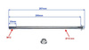 Oś przedniego koła do skutera M12X255