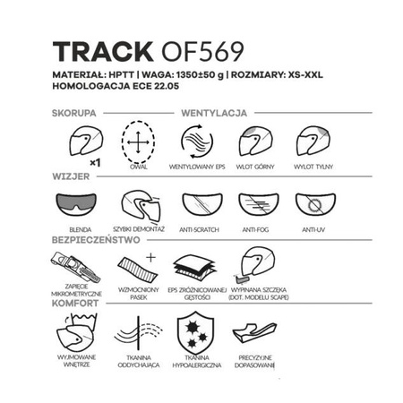 Kask otwarty LS2 OF569 Track Solid Black