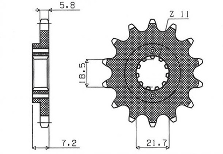 Zębatka przednia 2067 14 honda crf 250l '13-'15 (jtf1321.14) (łańc. 520) (206714jt)
