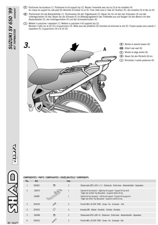 Stelaż kufra tylnego Shad do Suzuki SV650 ( 99 - 02 )