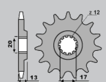 Zębatka przednia 2123 14 tm 125 '01-'21 / tm 144 '08-'21 (łańc. 520)