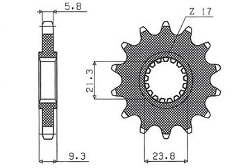 Zębatka przednia 342 12 honda cr 250 '88-'07, crf 450r/x '02-'15 (jtf284.12) (łańc. 520) (34212jt)