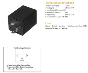 Dze 2022/08 przerywacz kierunkowskazów uniwersalny (12v 60w max)