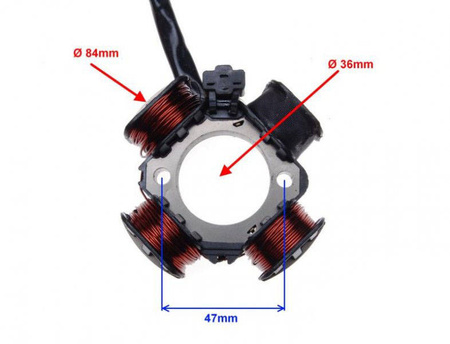 Stator iskrownik 4 cewki 3 przewody do AG50