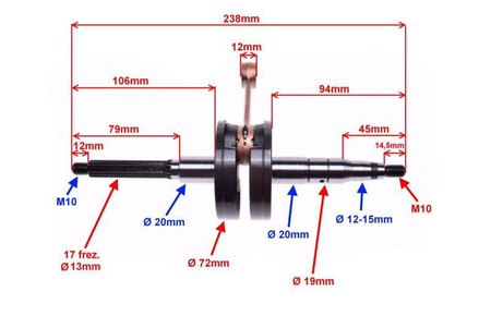 Wał korbowy Yamaha Aerox Neos Jog Jog R Why Malaguti F10 F12 MBK Ovetto