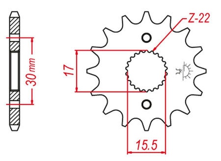 Zębatka przednia 332 14 honda cr 80/85 '87-'07 (-1) (jtf1256.14)