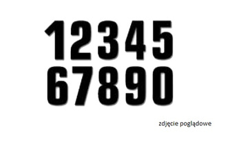 Numery startowe 16cm x 7,5cm proste, kolor czarny nr0 (3szt.)