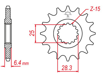 Zębatka przednia 2168 16 yamaha yfz 450 '09-'19, yfm 700 raptor '06-'19 (+2), yfz450r '09-'16 (jtf1592.16)