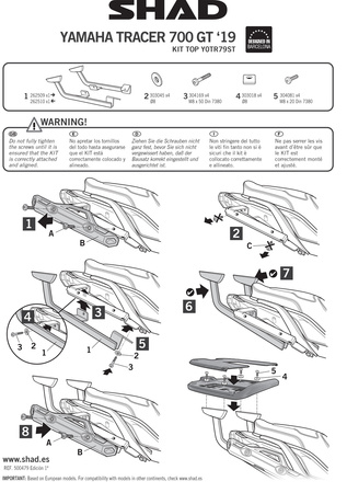 Stelaż kufra tylnego Shad do Yamaha Tracer 700 GT