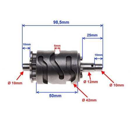 Wałek krzywkowy zmiany biegów AM6 Keeway