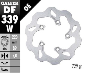 TARCZA HAMULCOWA TYŁ SUZUKI SV 650S '03-'06; SV 1000 '03-; TL 1000S/R '97; GSX-R 600 '97-'10; GSX-R 750 '96-'10; GSX-R 1000 '01-'15 (WAVE FIXED) (220X89X5MM)