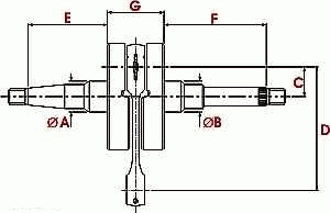 Wał korbowy power force tgb 303 / akros 50cc (10mm) wat000022