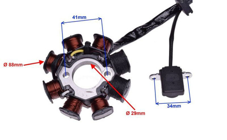 Stator iskrownik 8 cewek GY6