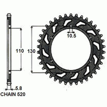 Zebatka napedzana stalowa sunstar sunr1-3471-43