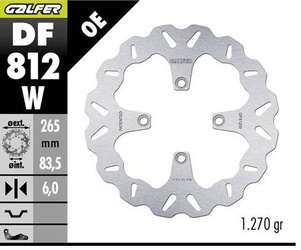 TARCZA HAMULCOWA TYŁ DUCATI DIAVEL 1200/1260 '11-; MULTISTRADA 1200/1260 '15-; X DIAVEL 1200/1260 '19 (WAVE DISC) (265X83,5X6MM)