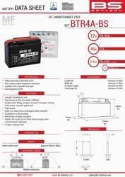 Bs akumulator btr4a-bs (ytr4a-bs) 12v 2,3ah 113x38x85 bezobsługowy - elektrolit osobno (45a) (12) ue2019/1148