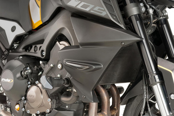 Boczne Panele Chłodnicy Do Yamaha Mt-09 17-20 (Z Kierunkowskazami) Czarny Mat