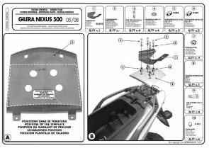 stelaż kufra centralnego gilera nexus 125/250/300/500 (06-14) ( z płytą monolock )