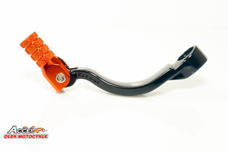 Dźwignia zmiany biegów ktm sx125/150 '16-'19, sxf450 '16-'19, exc450/ '17-'19, sx85 '18-'19 aluminiowa kolor czarny, końcówka pomarańcz.